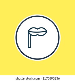 Vector illustration of mask icon line. Beautiful party element also can be used as lips icon element.