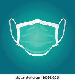 Vector illustration of mask on gradient background/ Pandemic and corona virus outbreaks/mask to fight against Corona virus/Concept of fight against Many Virus attack.