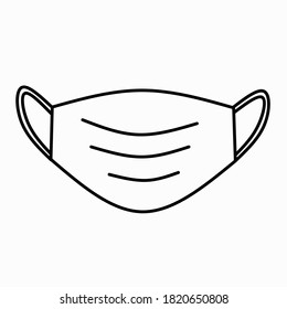 Vector Illustration Mask Outline On White Stock Vector (Royalty Free ...