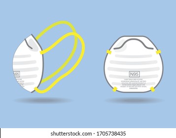 Vector illustration of a mask for prevention of the corona virus.