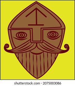 vector illustration, mask, viking, vintage