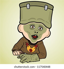 Vector illustration of masked  baby