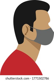 vector illustration of masked man
