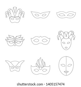Vector illustration of masquerade  and mystery icon. Collection of masquerade  and festival vector icon for stock.