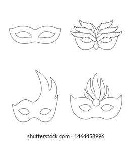 Vector illustration of masquerade and mystery sign. Collection of masquerade and festival stock vector illustration.