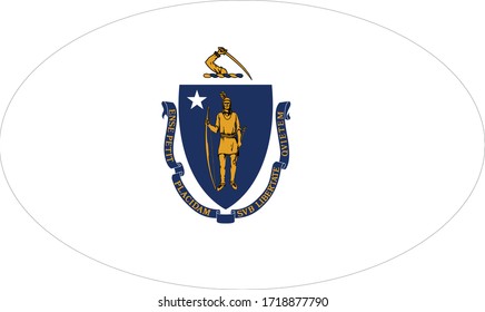 vector illustration of Massachusetts flag