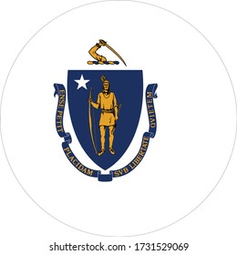 vector illustration of Massachusetts flag