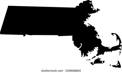 Ilustración vectorial del mapa de Massachusetts