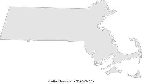 Vector Illustration Massachusetts Map Stock Vector (Royalty Free ...