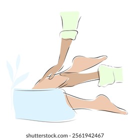 Vector illustration  massage legs with hands.