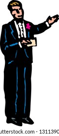 Vector illustration of a master of ceremonies
