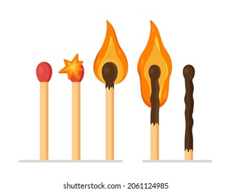 Vector Illustration Of Match. Spark Of Fire.Matches Are Not A Toy!