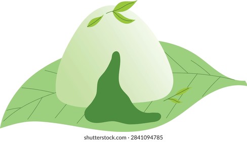 vector illustration of matcha mochi