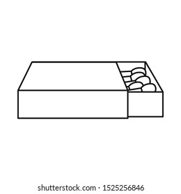 Vector illustration of matchbox and box icon. Graphic of matchbox and match vector icon for stock.