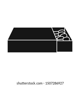 Vector illustration of matchbox and box logo. Graphic of matchbox and match stock symbol for web.