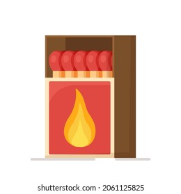 Ilustración vectorial de la caja de correspondencia. Asando un kebab en el fuego. Iluminando un fuego.