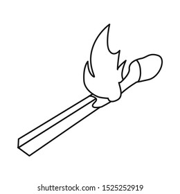 Vector illustration of matchstick and match symbol. Graphic of matchstick and fire stock symbol for web.
