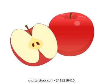 Vector illustration material of apple