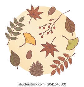 Vector illustration material of autumn leaves