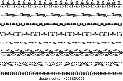 Vector illustration material of black decorative borders