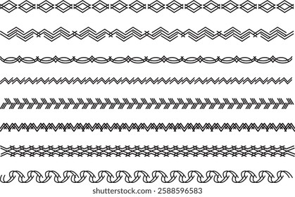 Vector illustration material of black decorative borders