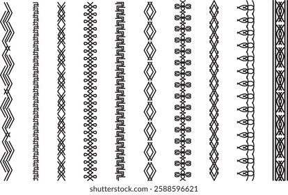 Vector illustration material of black decorative borders