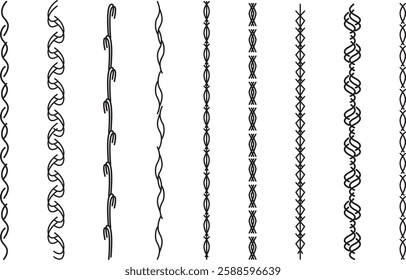 Vector illustration material of black decorative borders