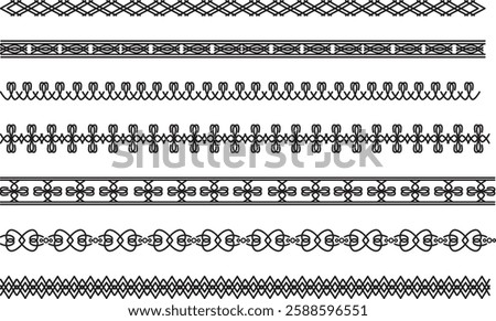 Vector illustration material of black decorative borders