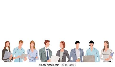 Vector Illustration Material: Businessmen, People, Large Numbers