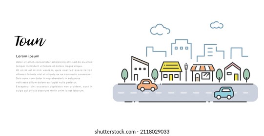 Vector Illustration Material: Calm cityscape