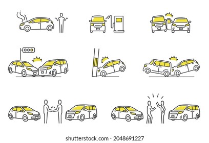 Vector Illustration Material: Car Trouble, Set