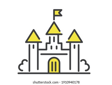 Vector Illustration Material: Castle, Theme Park, Overseas