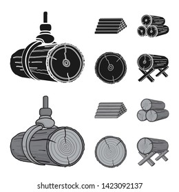 Vector illustration of material and cement icon. Set of material and house stock symbol for web.