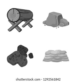 Vector illustration of material and cement sign. Collection of material and house stock vector illustration.