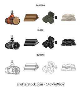 Vector illustration of material and cement sign. Set of material and house stock symbol for web.