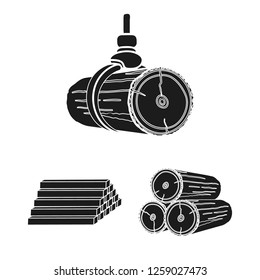 Vector illustration of material and cement symbol. Set of material and house stock symbol for web.