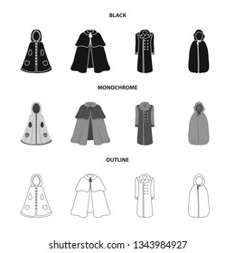 Vector illustration of material and clothing icon. Collection of material and garment vector icon for stock.