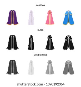Vector illustration of material and clothing icon. Collection of material and garment stock symbol for web.