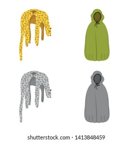 Vector illustration of material and clothing icon. Collection of material and garment vector icon for stock.