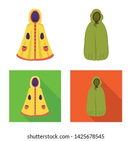 Vector illustration of material and clothing icon. Collection of material and garment stock symbol for web.