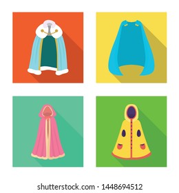 Vector illustration of material and clothing icon. Collection of material and garment vector icon for stock.