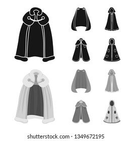 Vector illustration of material and clothing logo. Collection of material and garment vector icon for stock.