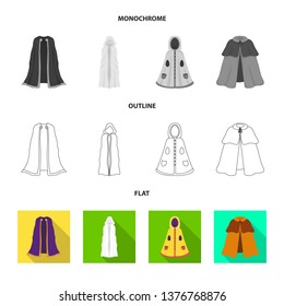 Vector illustration of material and clothing logo. Collection of material and garment stock vector illustration.