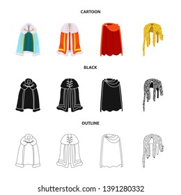 Vector illustration of material and clothing logo. Collection of material and garment stock vector illustration.