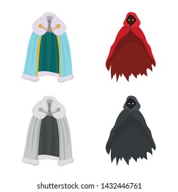 Vector illustration of material and clothing logo. Collection of material and garment stock symbol for web.