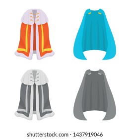Vector illustration of material and clothing logo. Set of material and garment stock symbol for web.