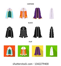 Vector illustration of material and clothing sign. Collection of material and garment stock symbol for web.