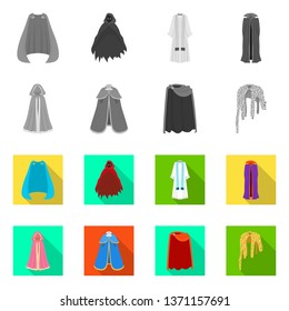 Vector illustration of material and clothing sign. Collection of material and garment stock vector illustration.