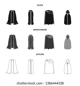 Vector illustration of material and clothing sign. Collection of material and garment stock symbol for web.