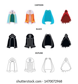 Vector illustration of material and clothing sign. Collection of material and garment stock symbol for web.
